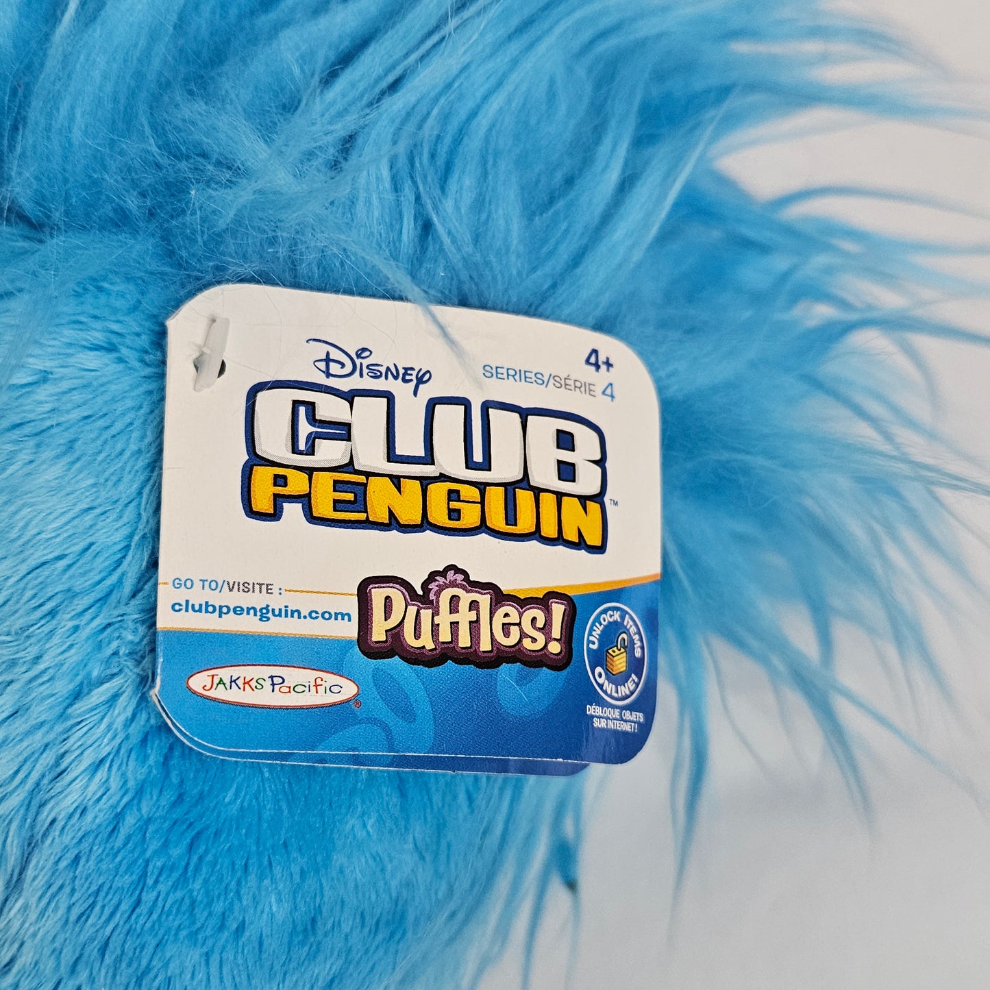 Club Penguin Puffle, Jumbo 10", Series 4 Blue Puffle from 2011, with tag
