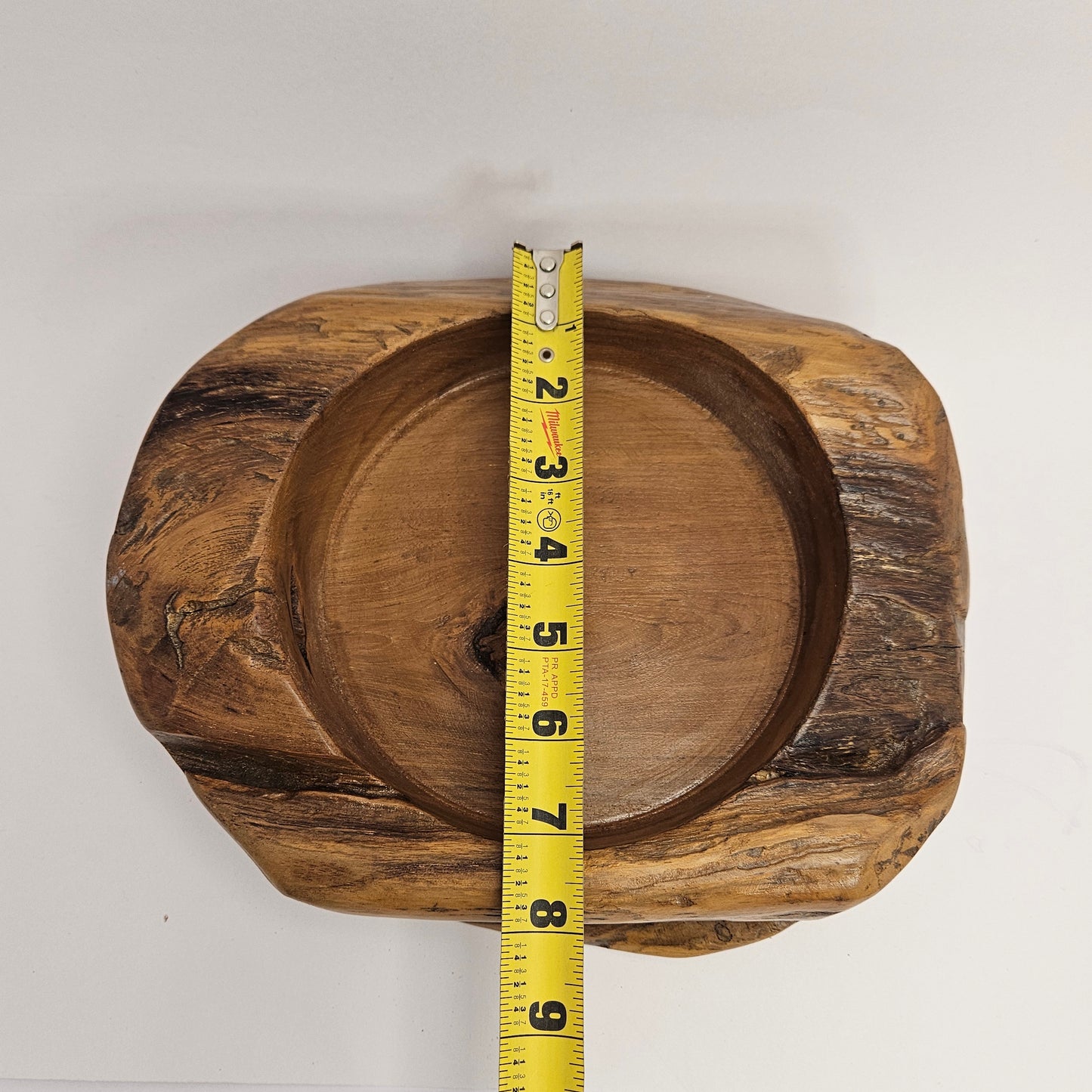 Vintage British Gardens teak bowl, 9.5x8x4 inches with 6 inch interior