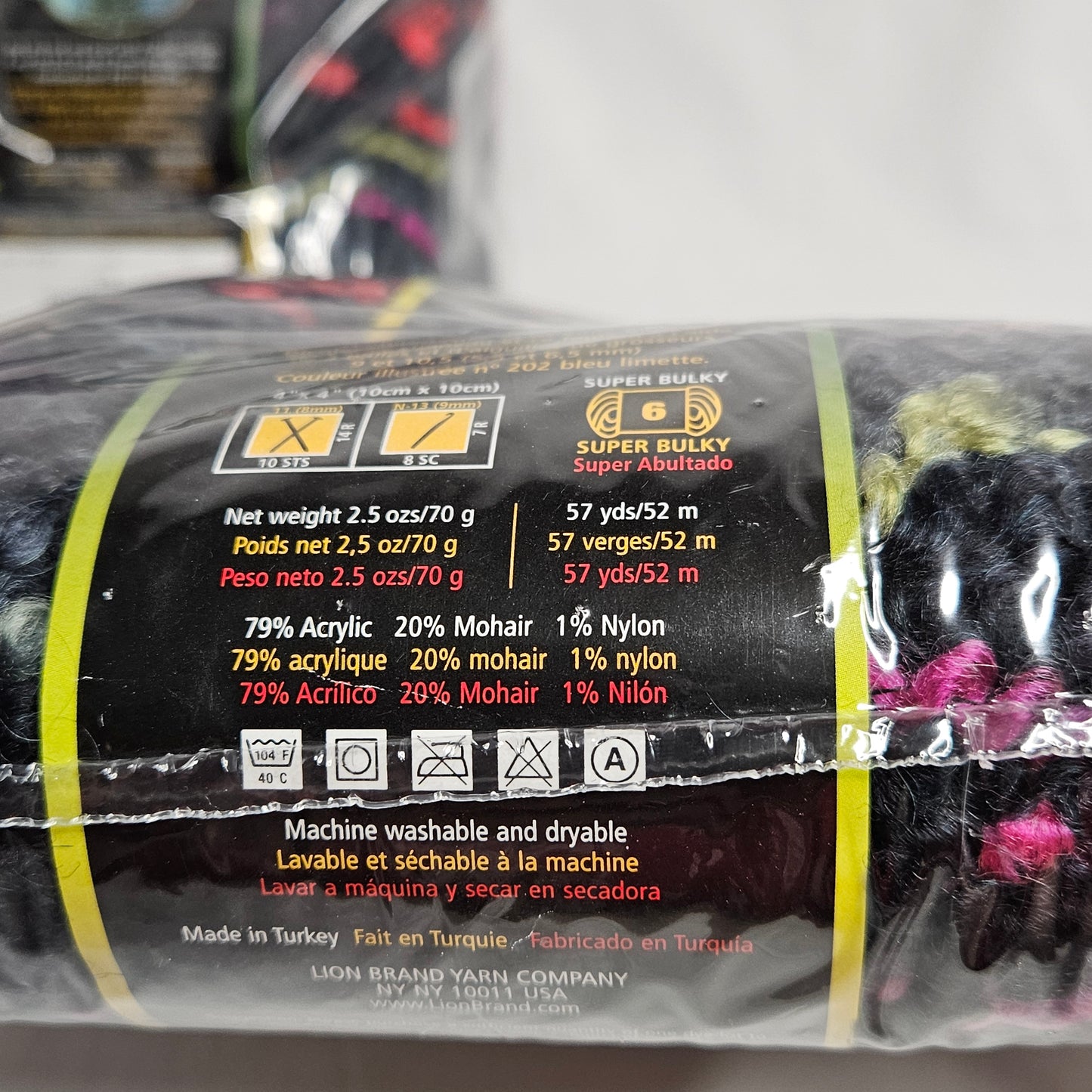 Lion Boucle yarn, Lions Brand, Super Bulky, Acrylic and Mohair
