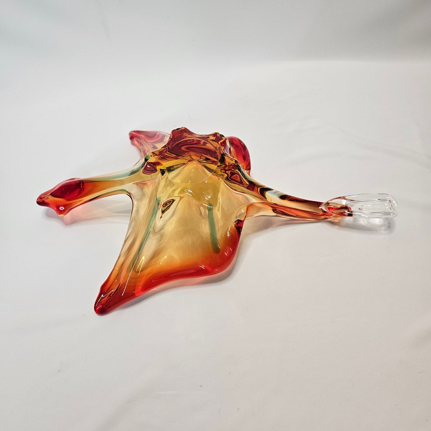 Vintage Murano style blown glass decorative duck, 13" x 8" x 4"
