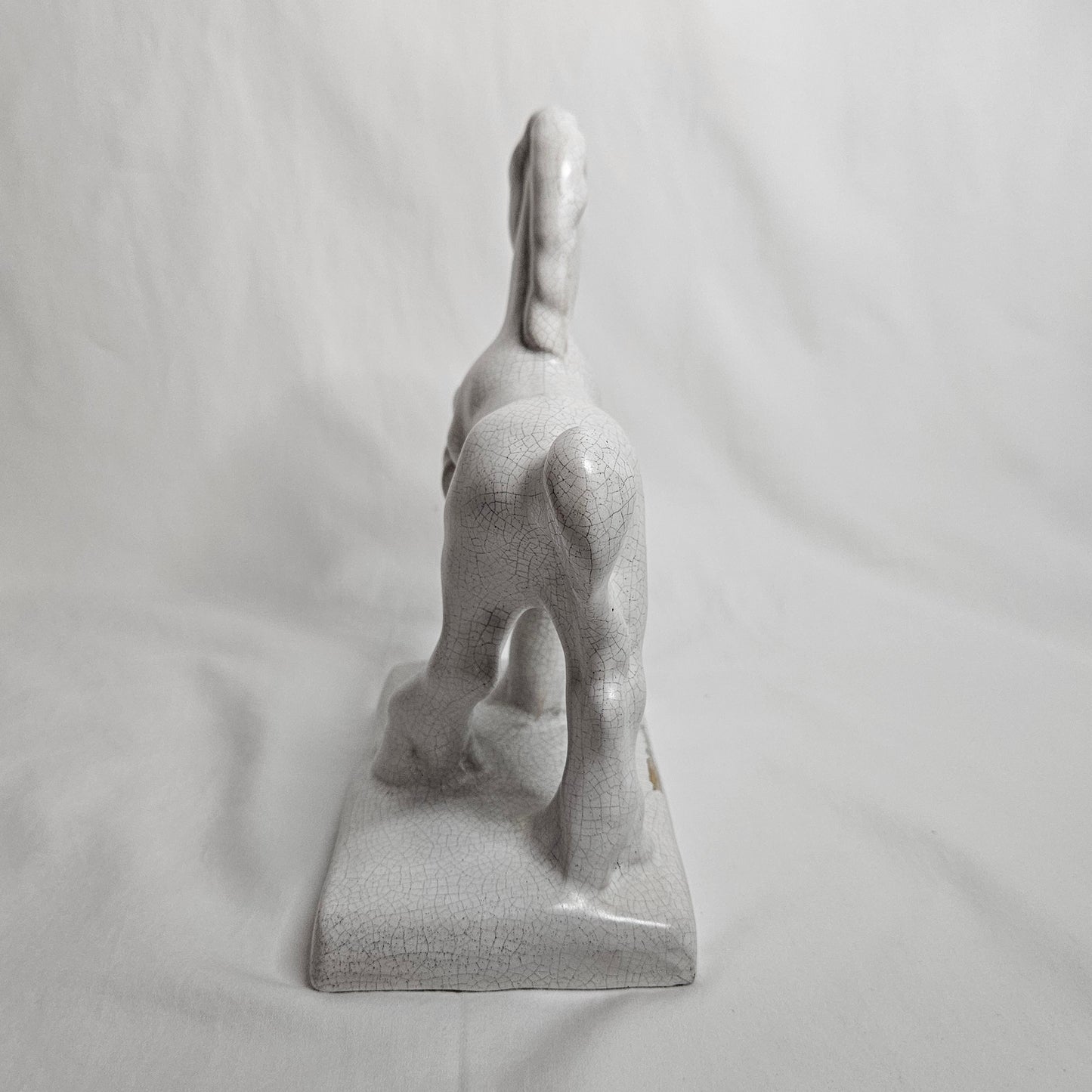 Niloak Trojan Horse from the 1930s, white with beautiful crazing