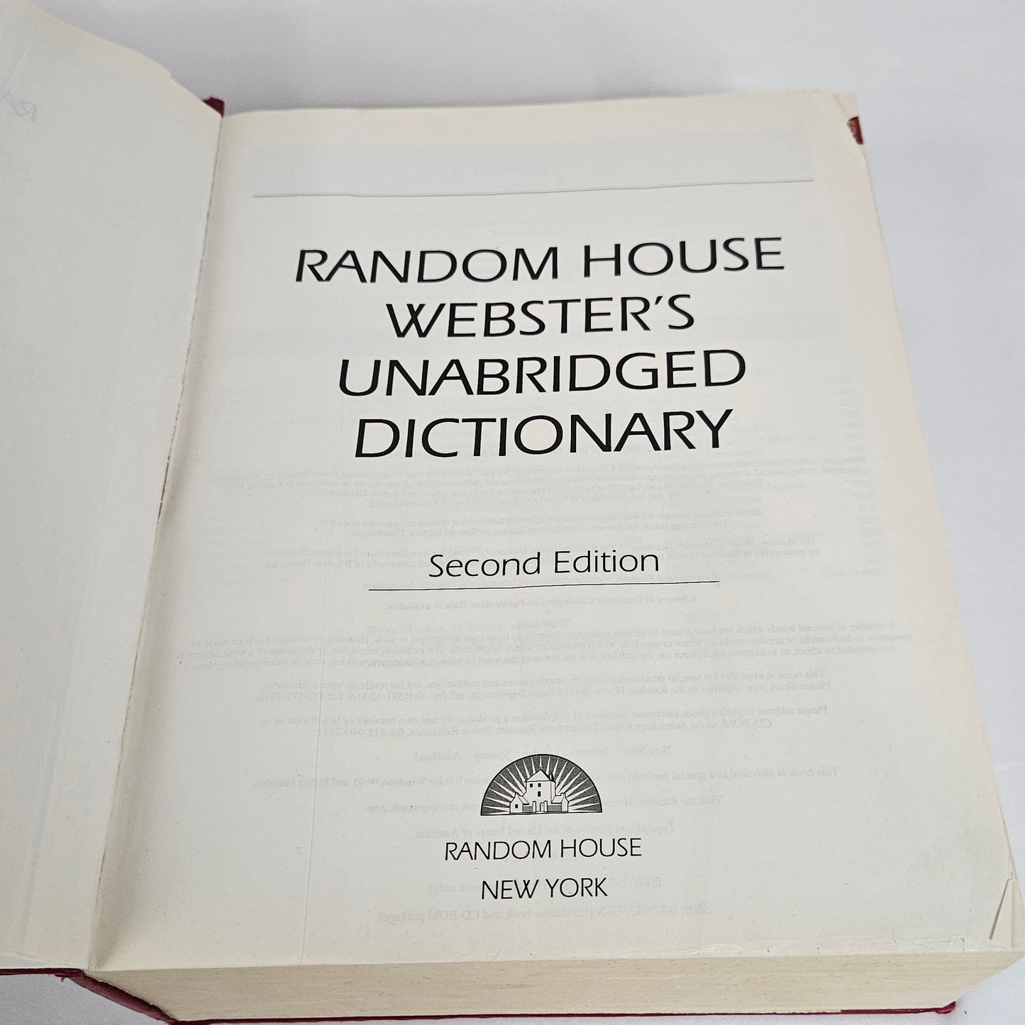 Random House Webster's 2nd Edition Unabridged Dictionary, 2001