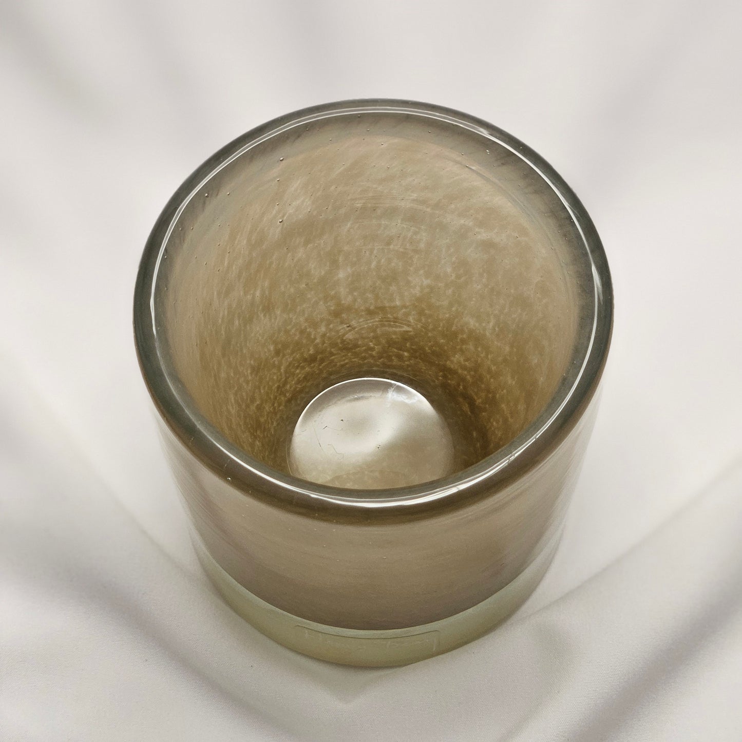 Henry Dean art glass votive holder, brown