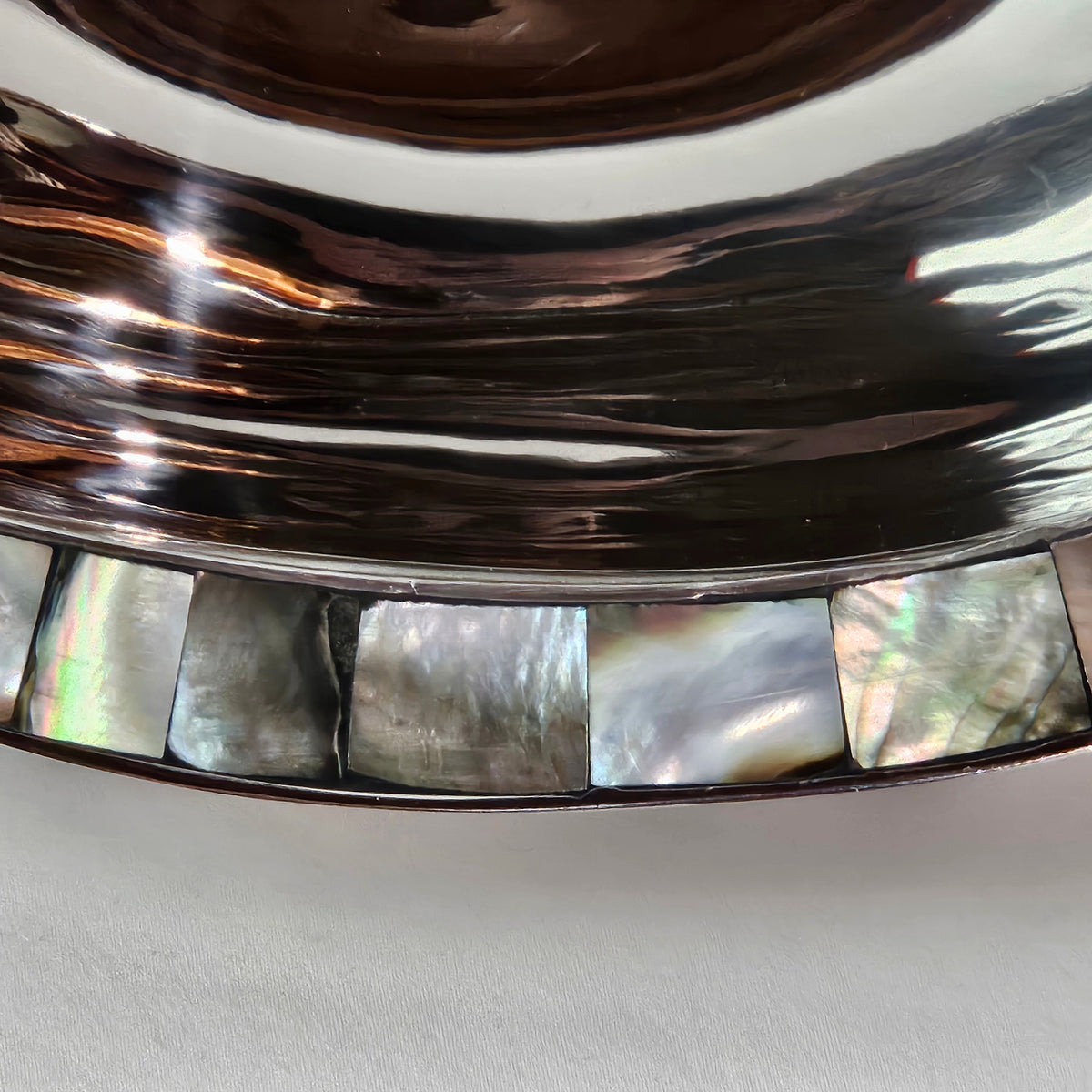 Michael Aram stainless steel bowl with abalone shell accents