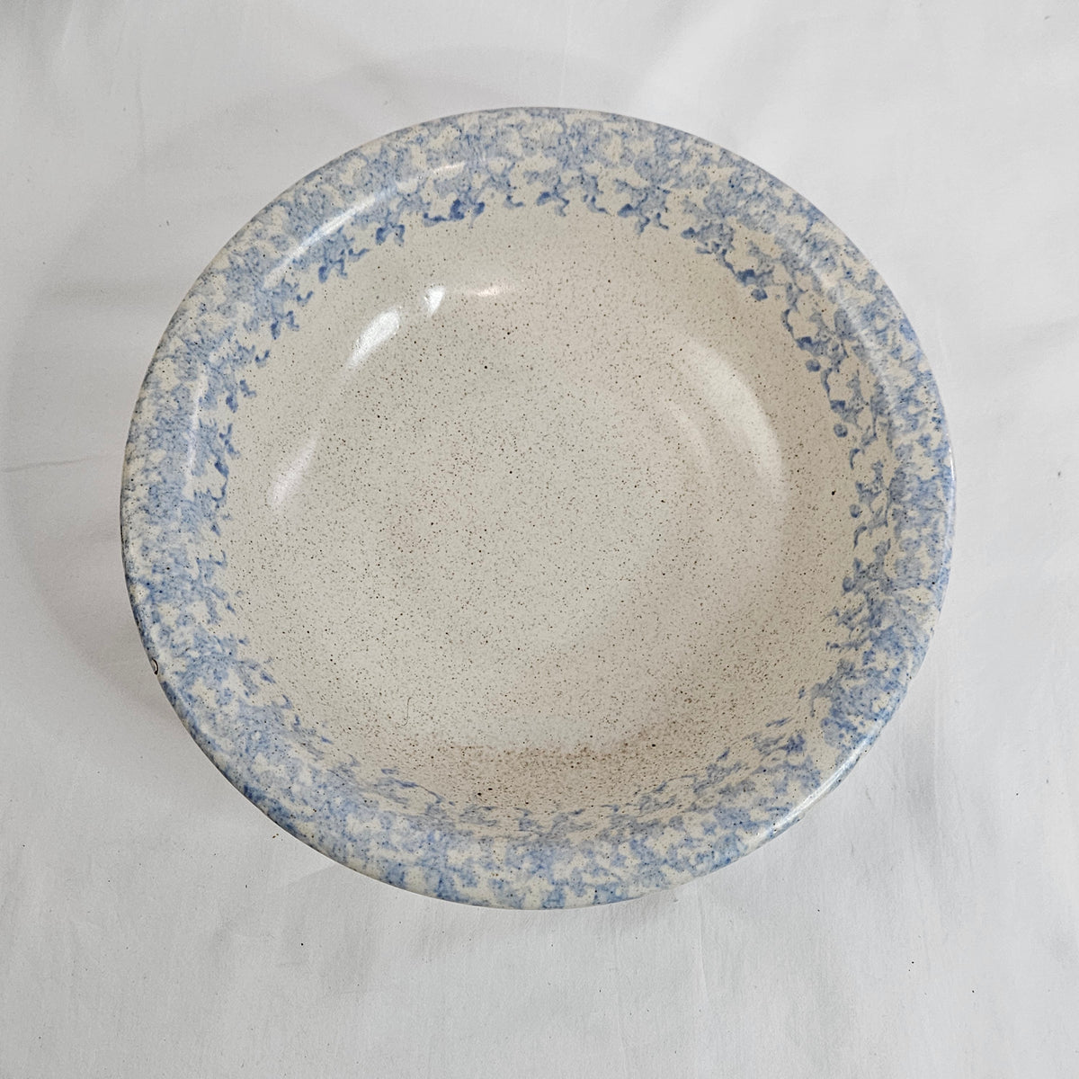 Vintage RRP Company Blue Spongeware pitcher and bowl set