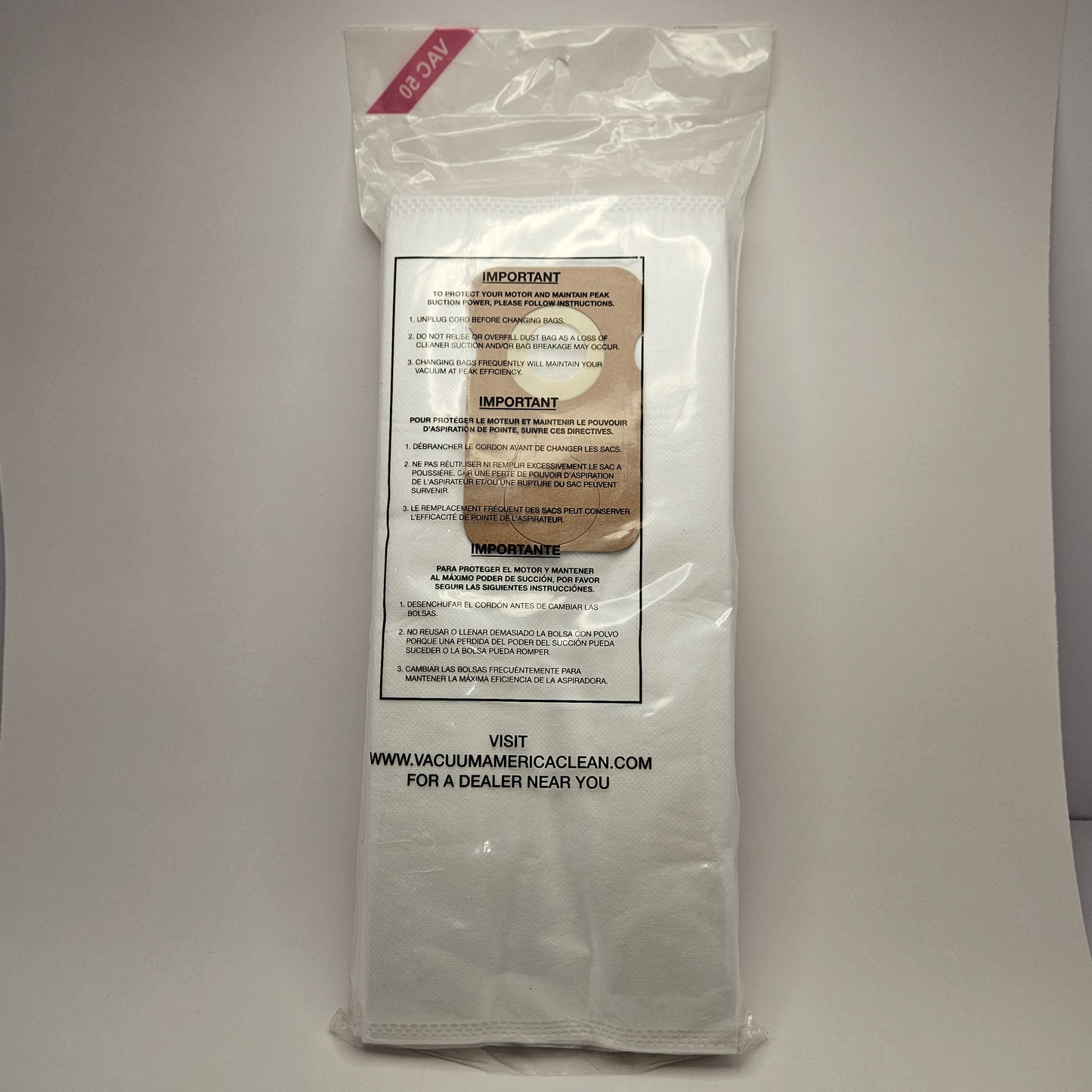 VAC HEPA Vacuum Cleaner Bags VAC-50 Riccar or Simplicity Type B NEW 9 bags in ea