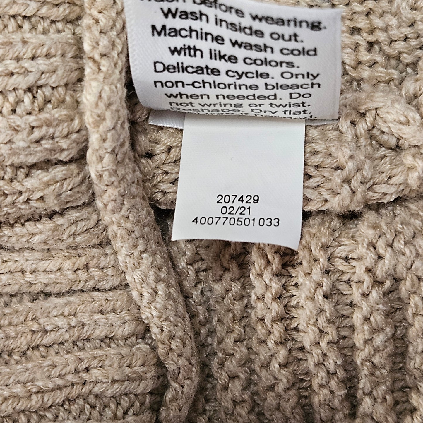 Sonoma Goods for Life long-sleeve crew neck tan sweater, medium