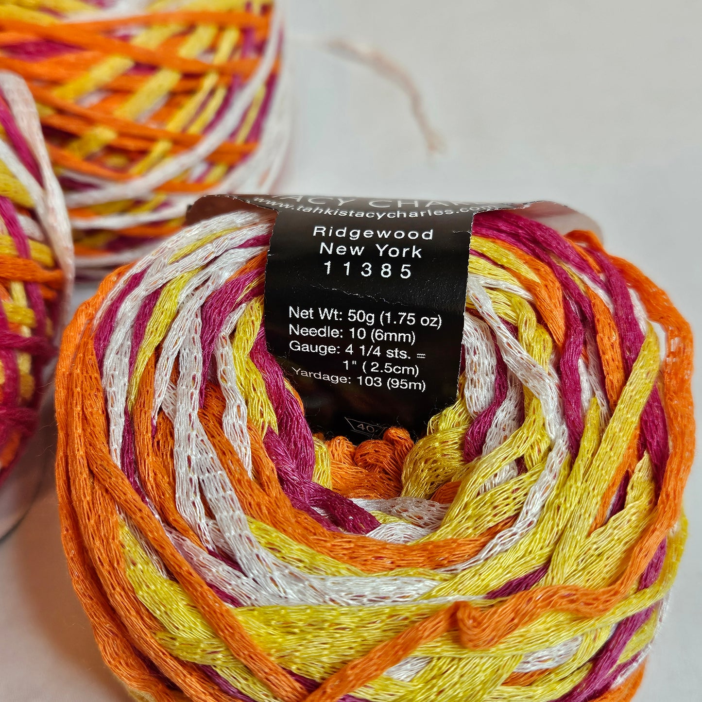 Tahki Siena Ribbon Yarn 100% Viscose Made in Italy Lot of 2 1/2 balls