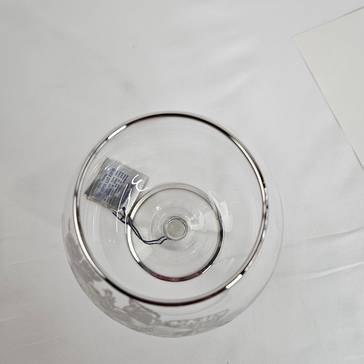 Sterling silver on crystal 25th Anniversary glass by Silver City Glass