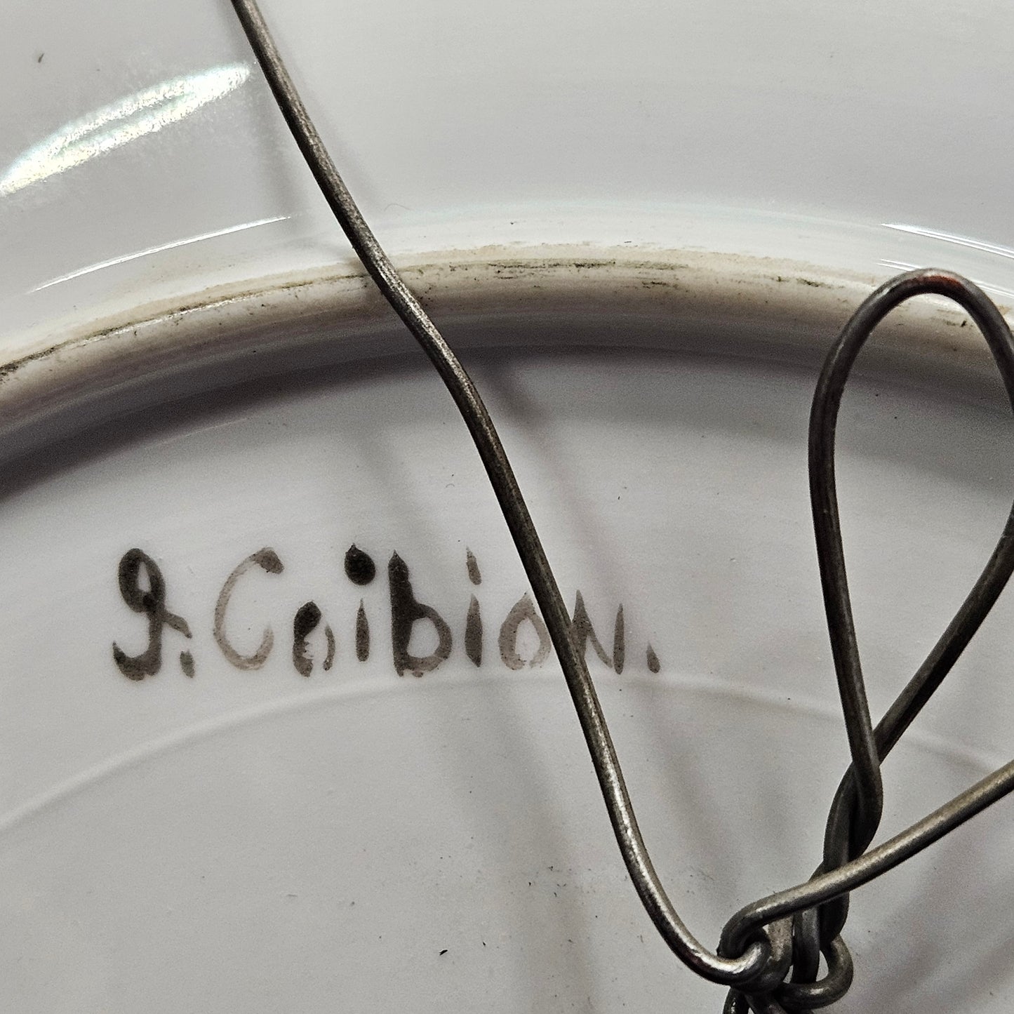 Vintage, handpainted 10" plate, signed by artist Coibion, Holiday China, Germany