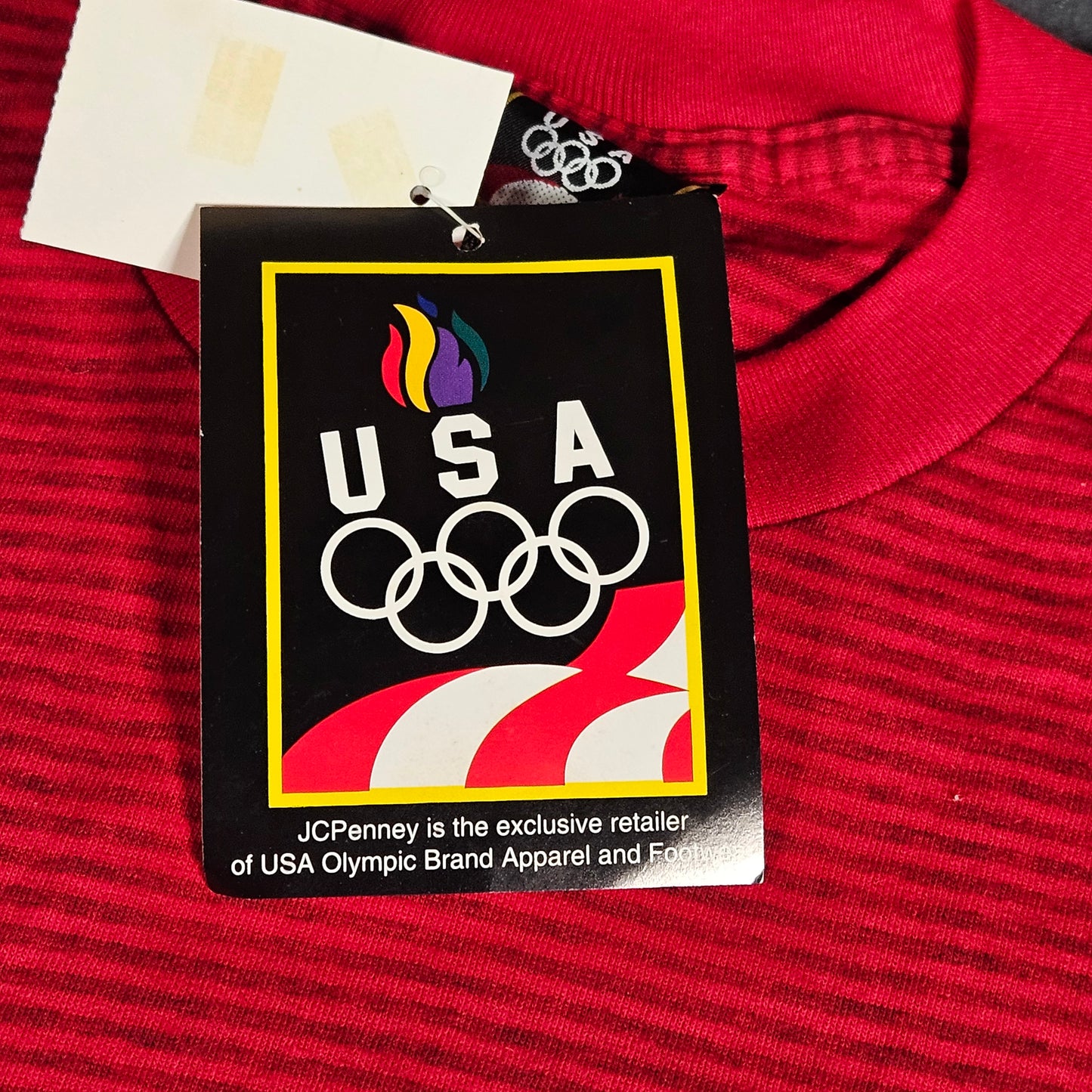 JC Penney vintage red striped Olympic t-shirt, Medium, NWT
