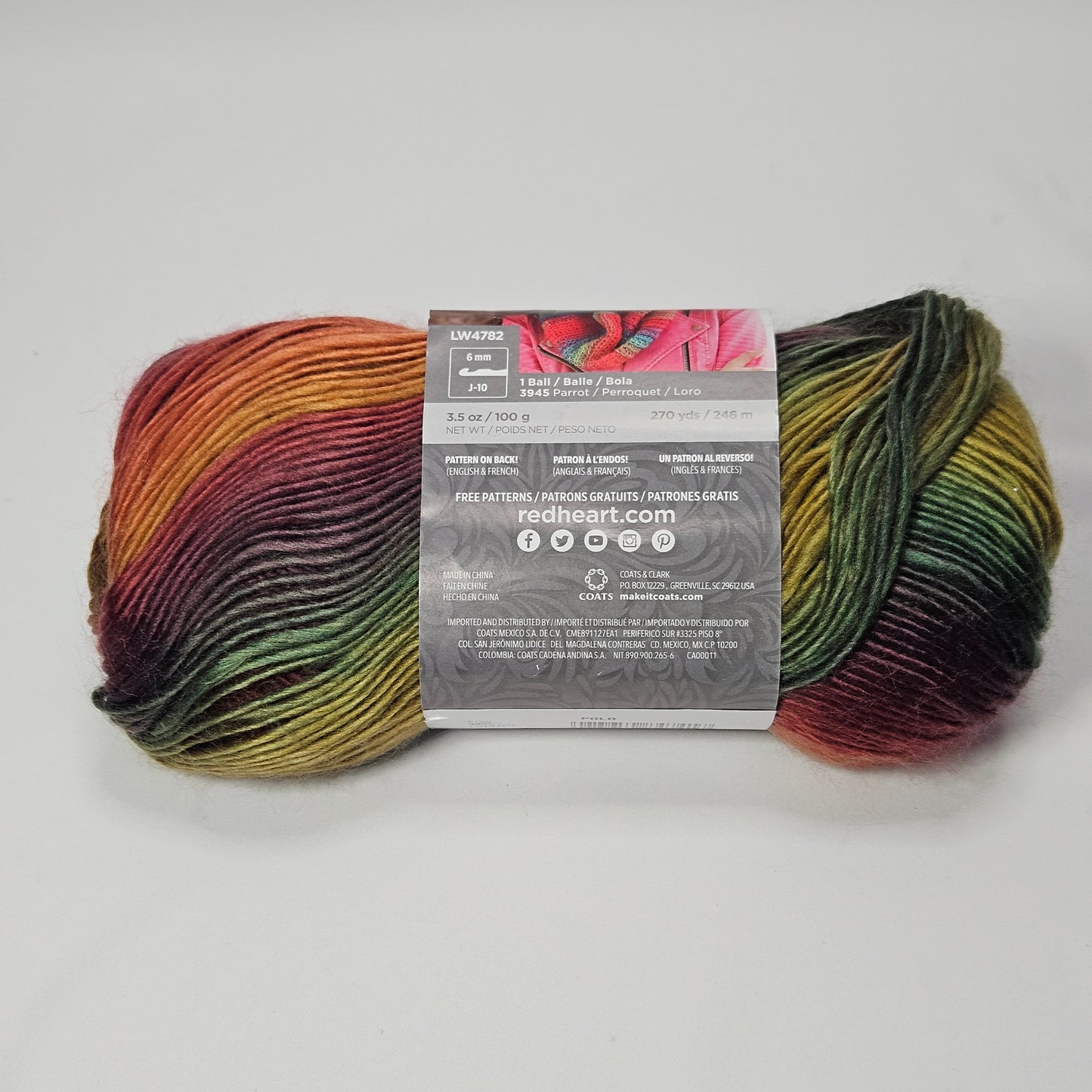 Red Heart Unforgettable acrylic yarn, Color, 4-medium