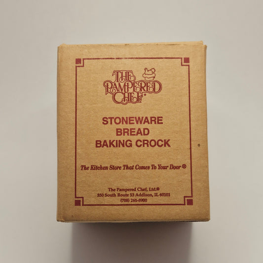 Vintage Pampered Chef Stoneware Bread Baking Crock