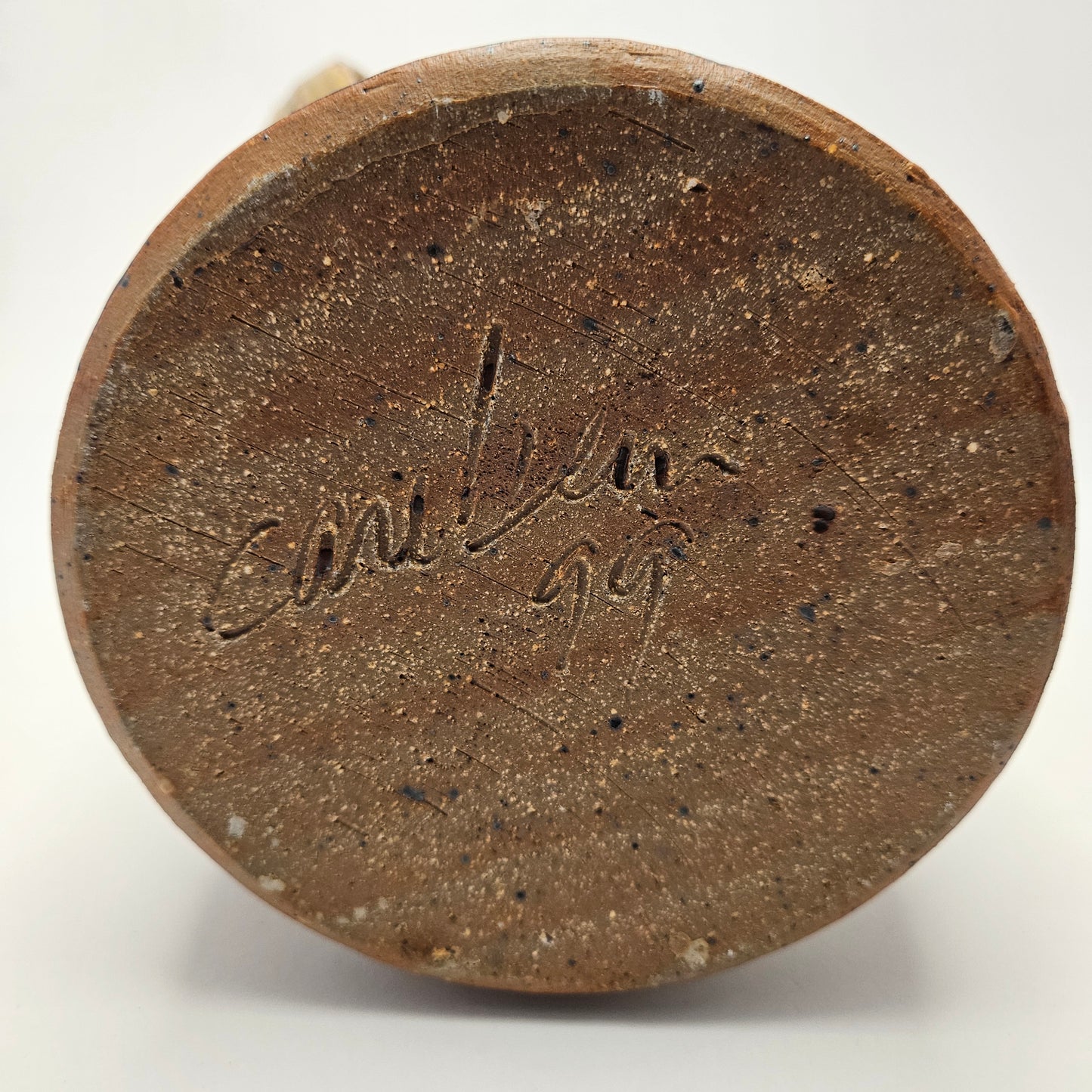 Studio Art Pottery Hand Thrown Stoneware Pitcher Vintage Signed by Artist 8"