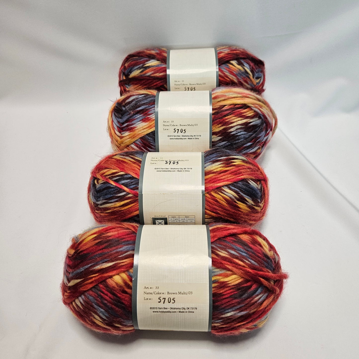 Yarn Bee Wildstreak acrylic yarn, various colors