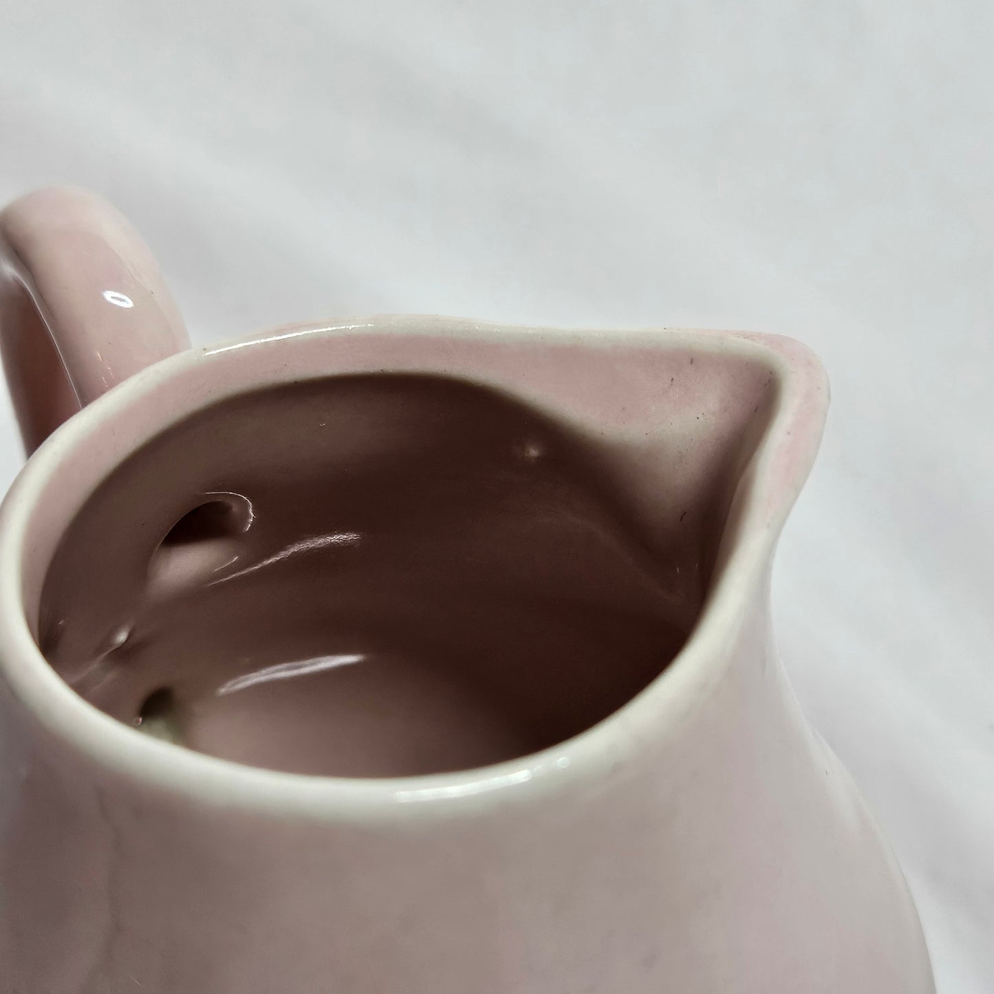 Niloak small creamer pitcher, light pink, 4 inches tall