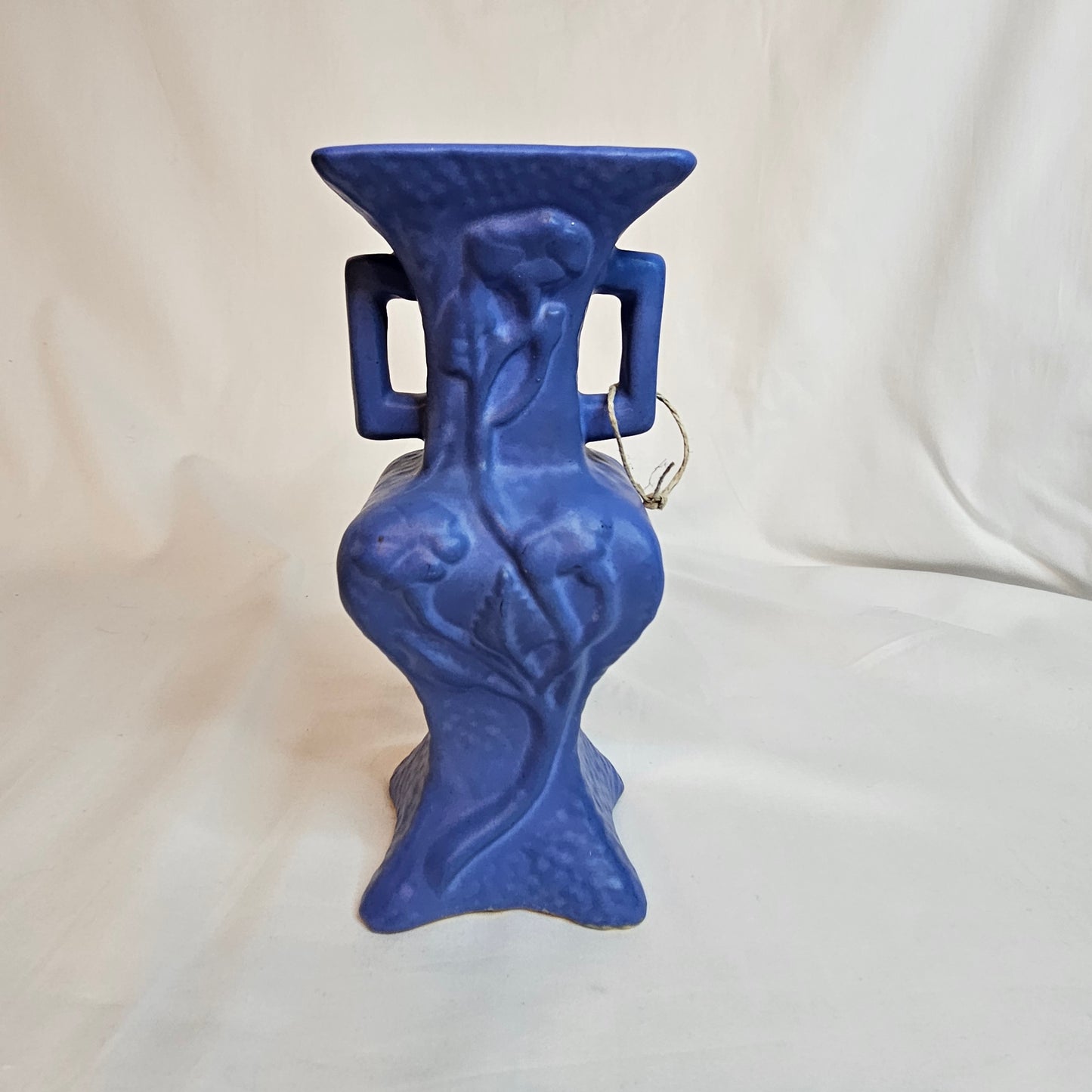 Vintage Niloak Handled Vase in Ozark Blue, 1940s