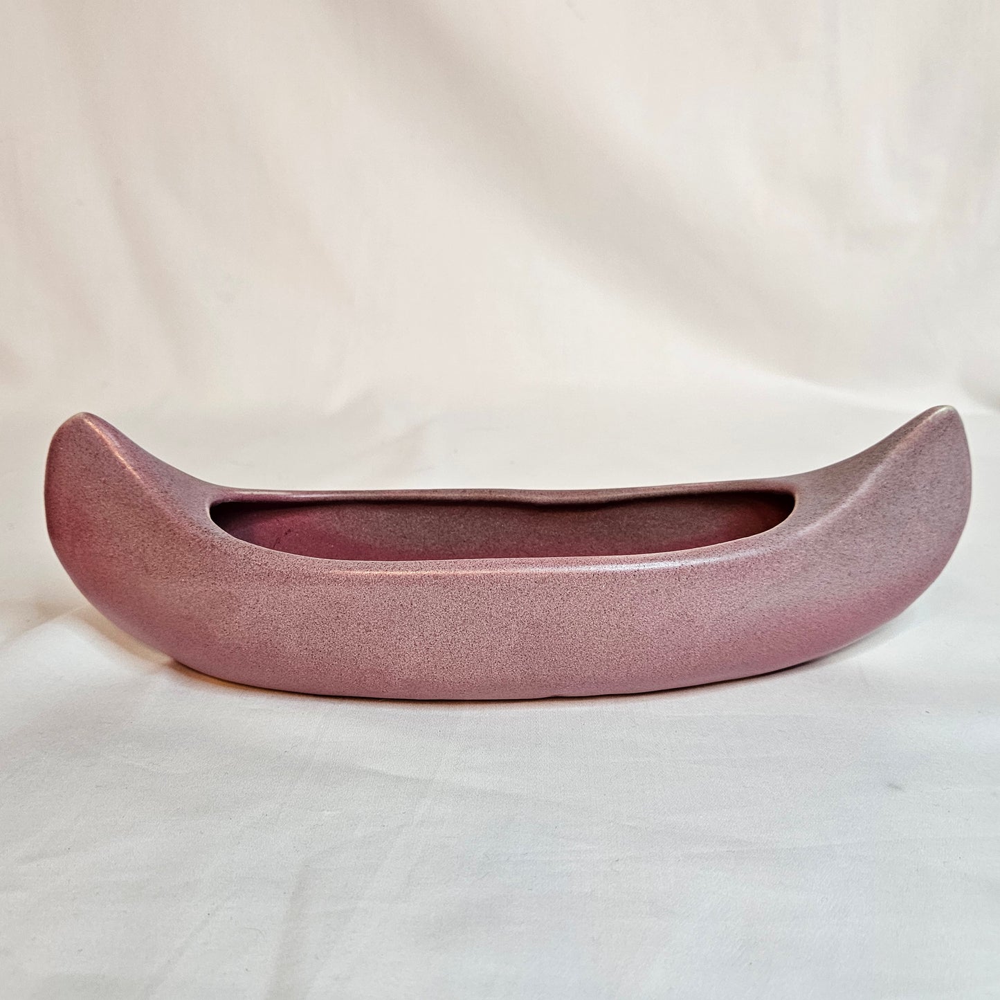 Niloak Pottery vintage Indian Canoe, color Ozark Dawn II, 11 inches long