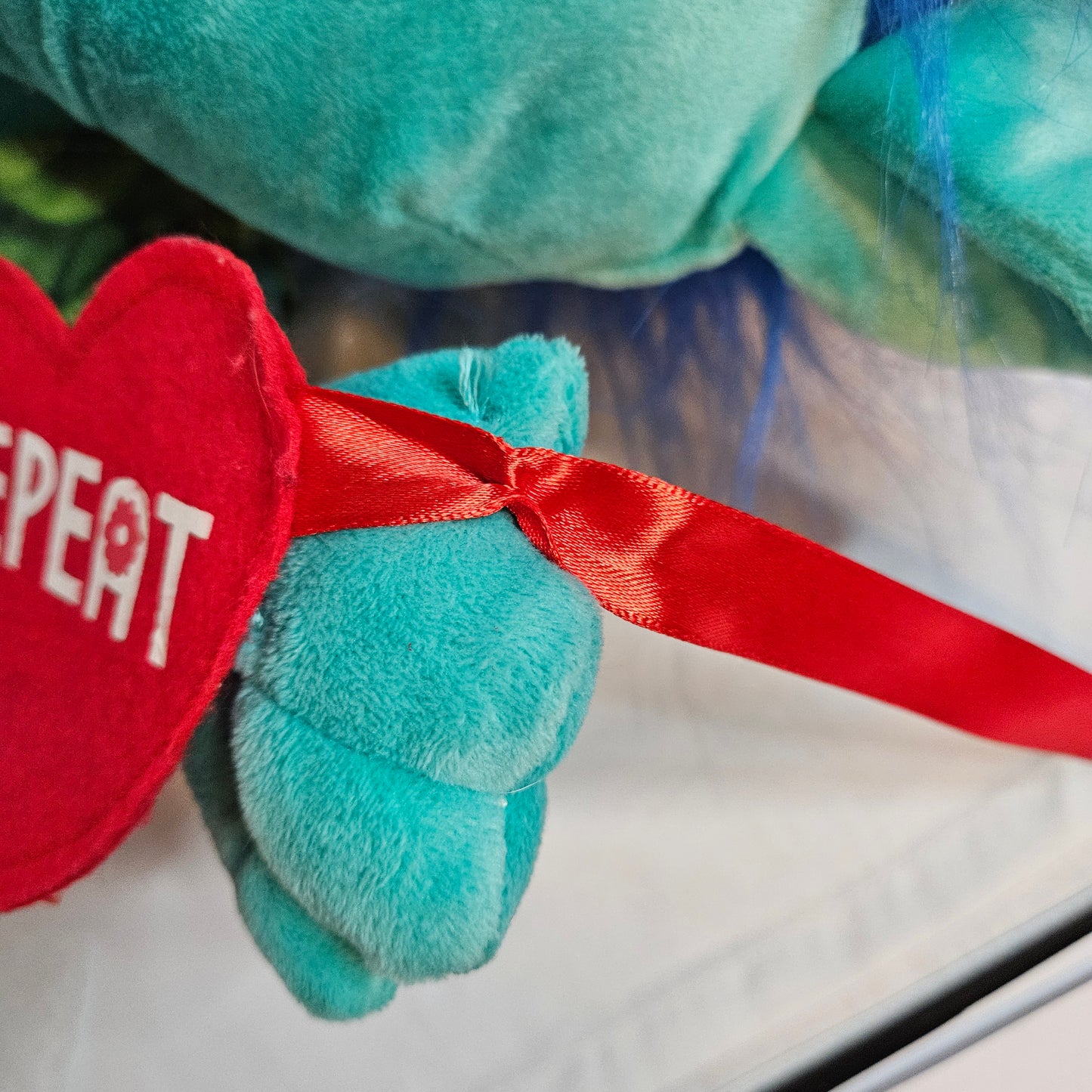Jumbo plush Branch from the Trolls Movie with Valentines hearts, 25 inches tall, 2017