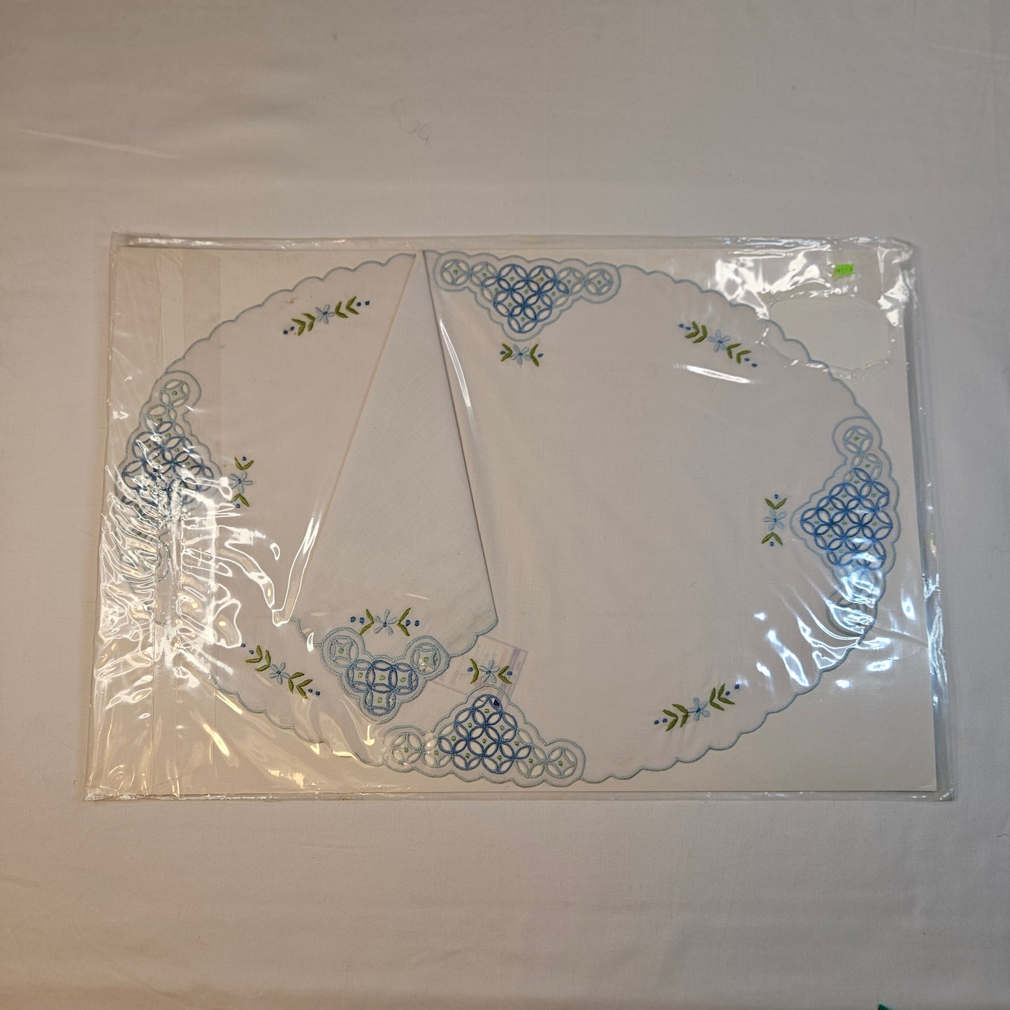 Vintage embroidered placemats and napkins, set of 8, never used
