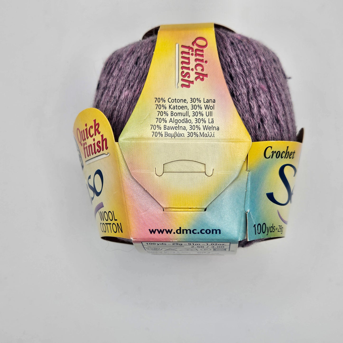 DMC Crochet Senso Wool Cotton Quick Finish 100 yds Color N 1307 Lavender