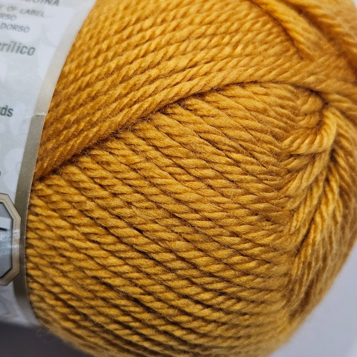 Bernat Satin yarn in Goldenrod color, Acrylic,