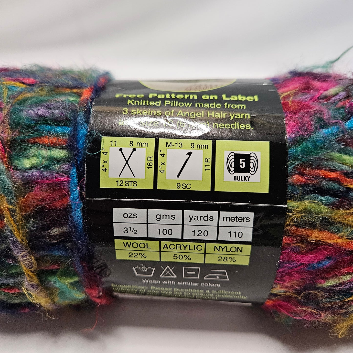 Sensations Angel Hair bulky yarn, Red Multi color
