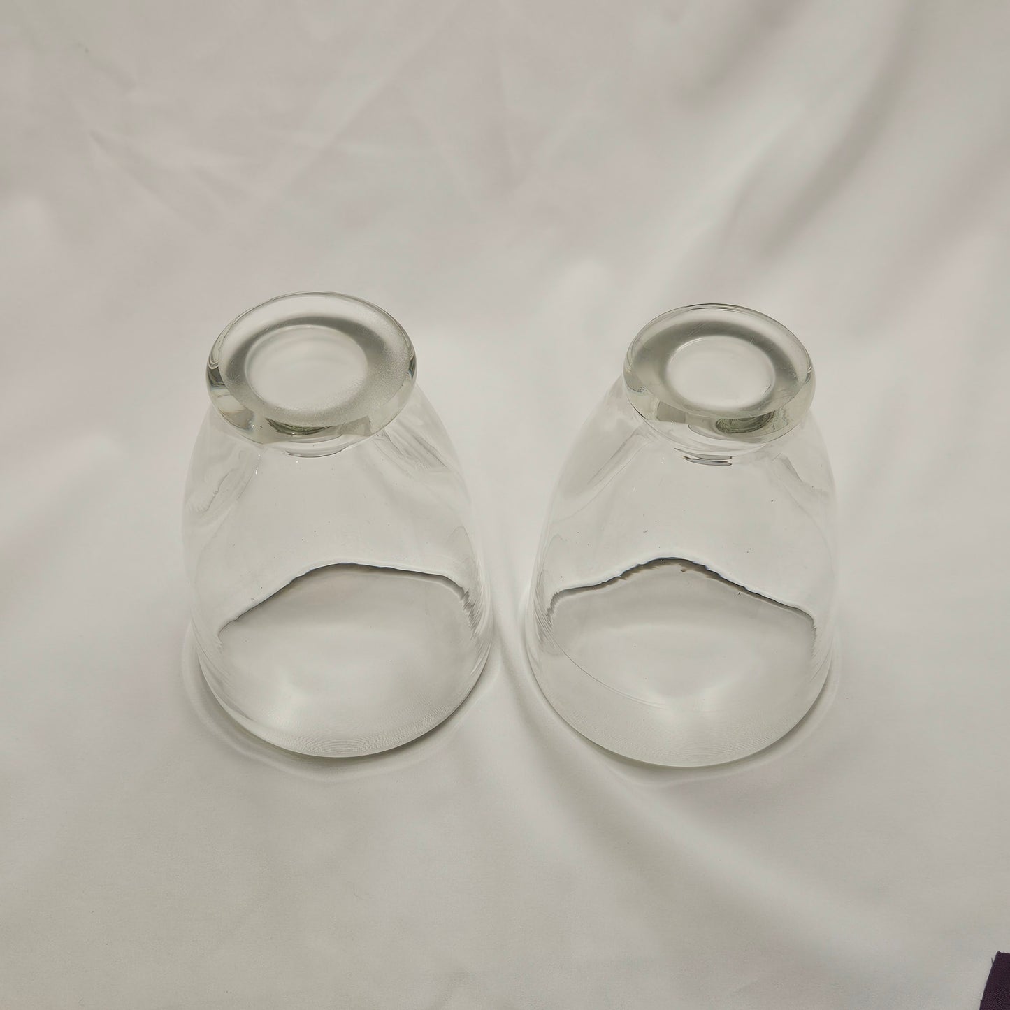 Vintage, Art glass tumbler, two 4" hand-blown glasses