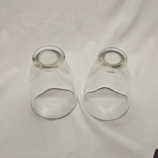 Vintage, Art glass tumbler, two 4" hand-blown glasses