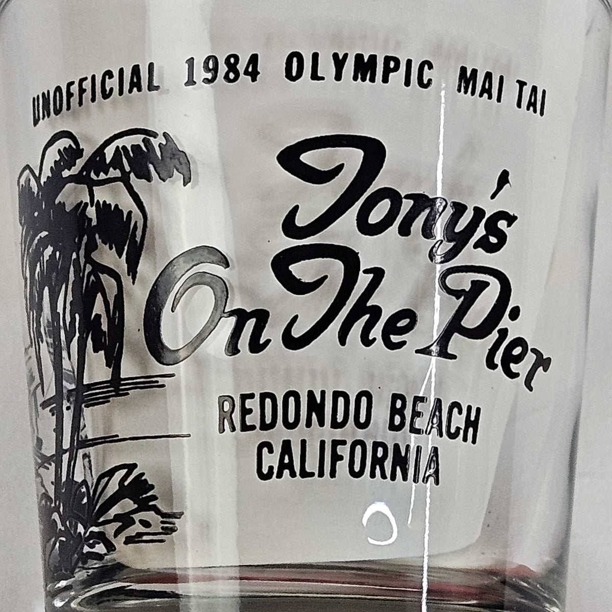 Vintage Tony's On The Pier, Redondo Beach Mai Tai glasses, set of two glasses