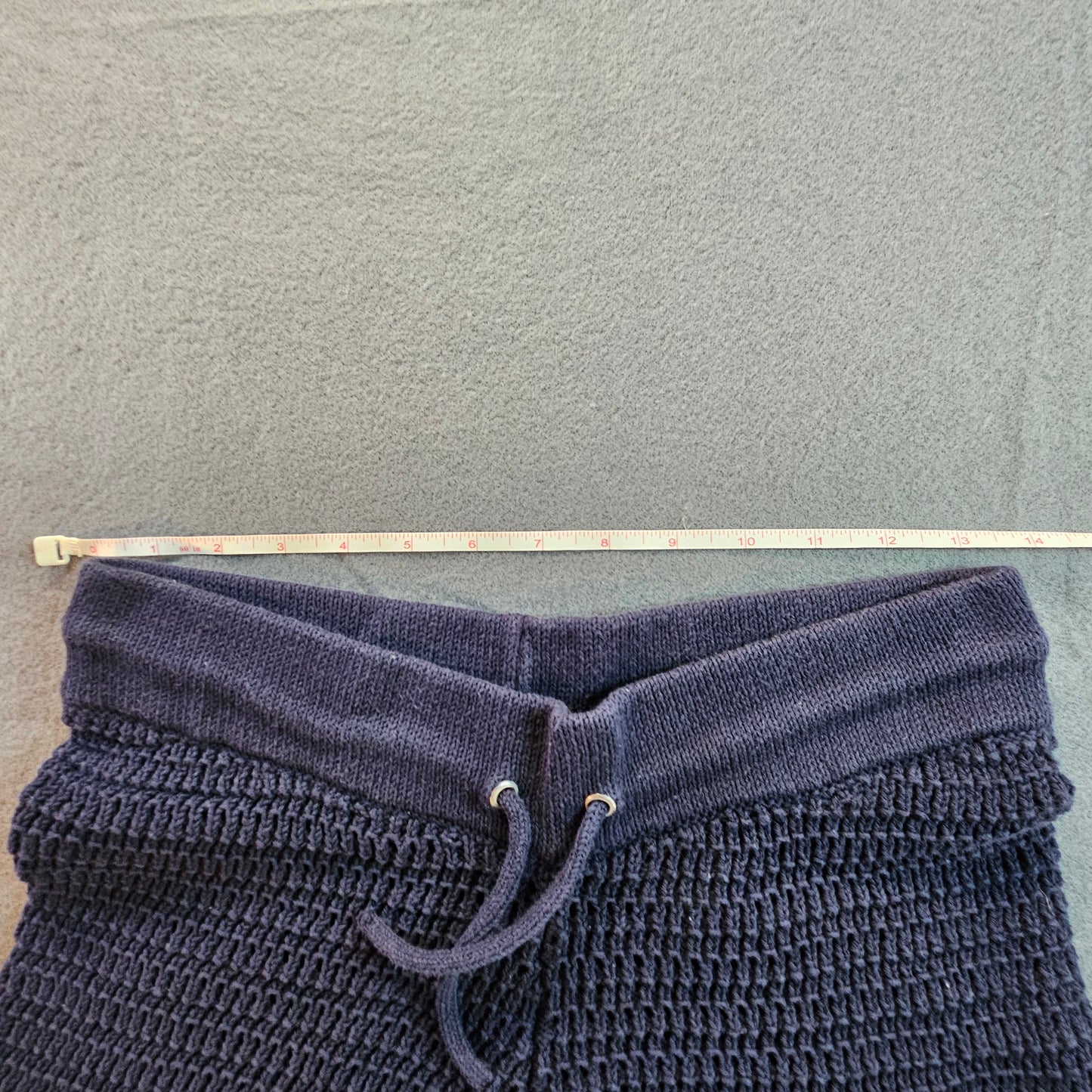 Zara 100% cotton knit shorts in dark blue, medium