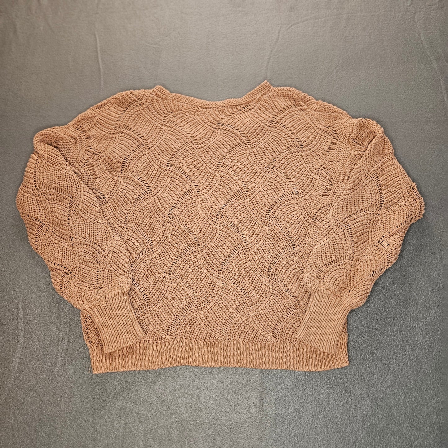Moon & Madison long sleeve, scoop neck, open weave sweater, XS