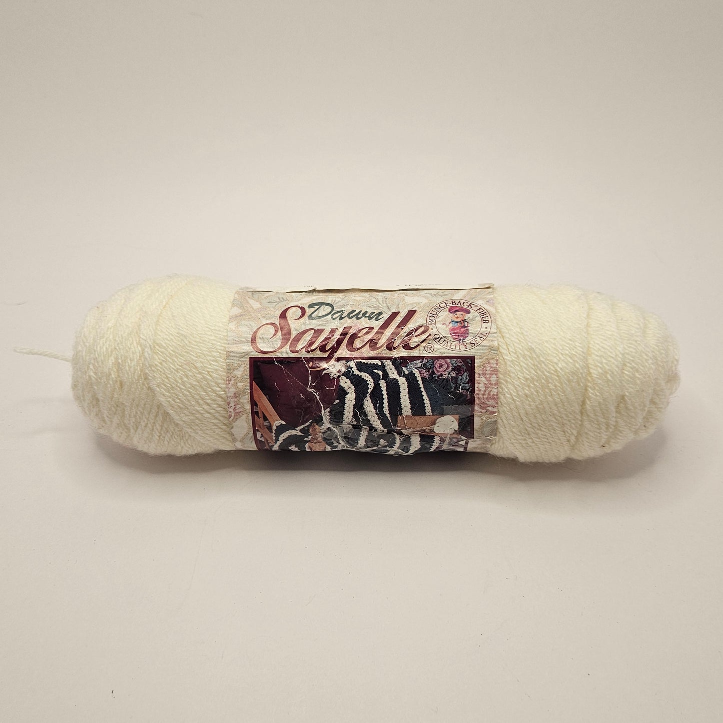 Dawn Sayelle Yarn, Off White, 100% Acrylic, Worsted