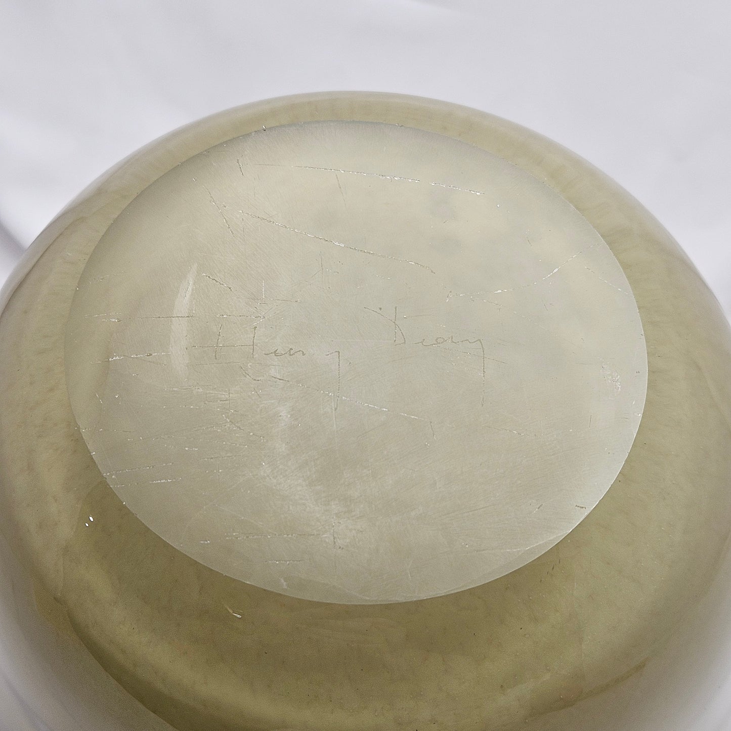 Henry Dean Large Glass Vase, signed