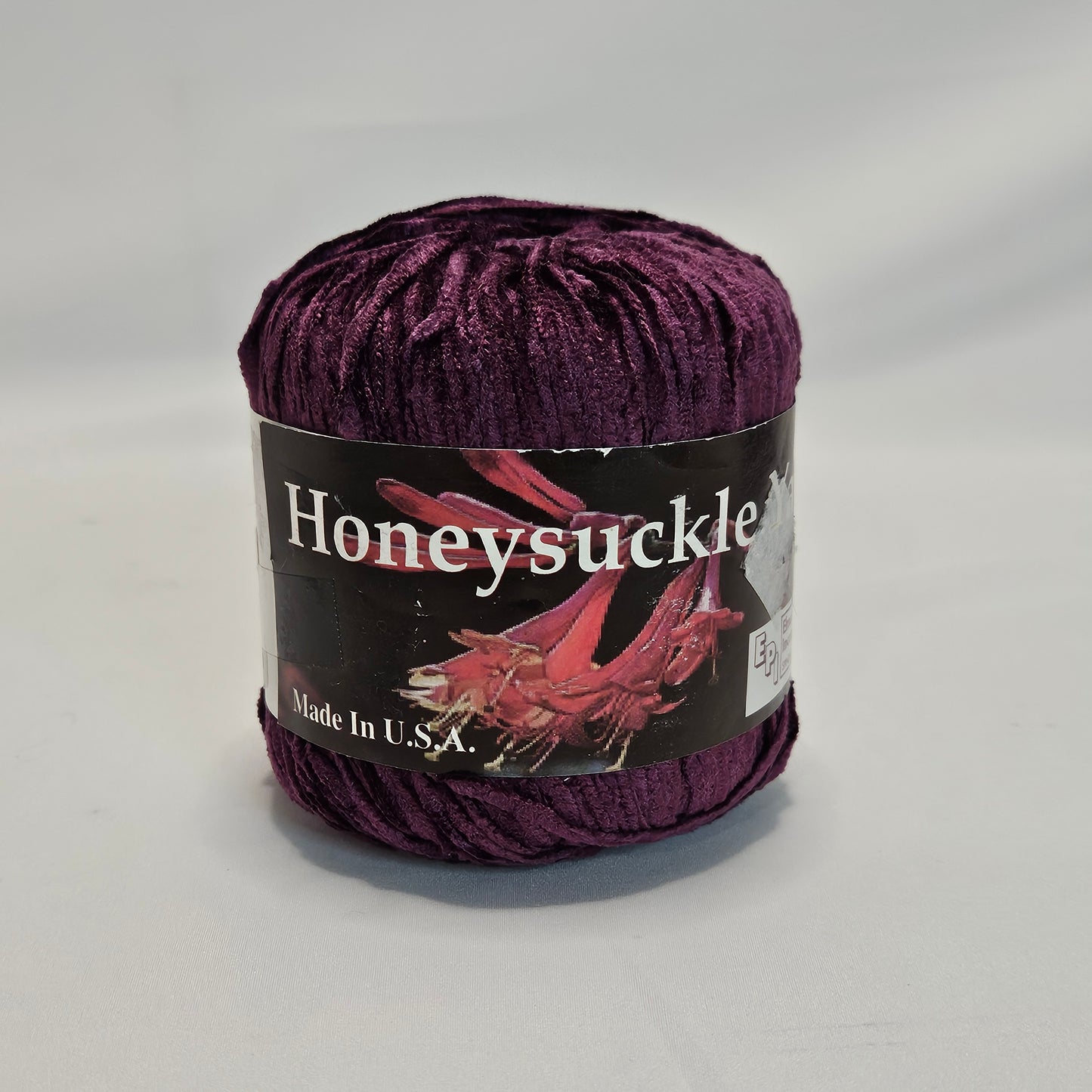 Honeysuckle Yarns, Dark Plum Rayon Chenile yarn, 88 yards, EPI