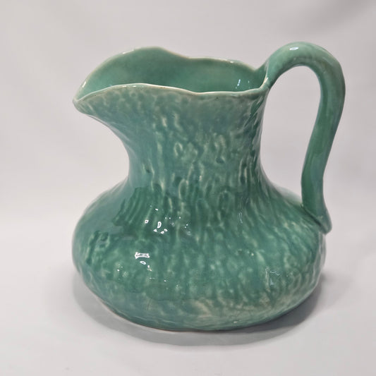 Vintage Pitcher by Worcester, blue green pottery, 9 x 7 x 6