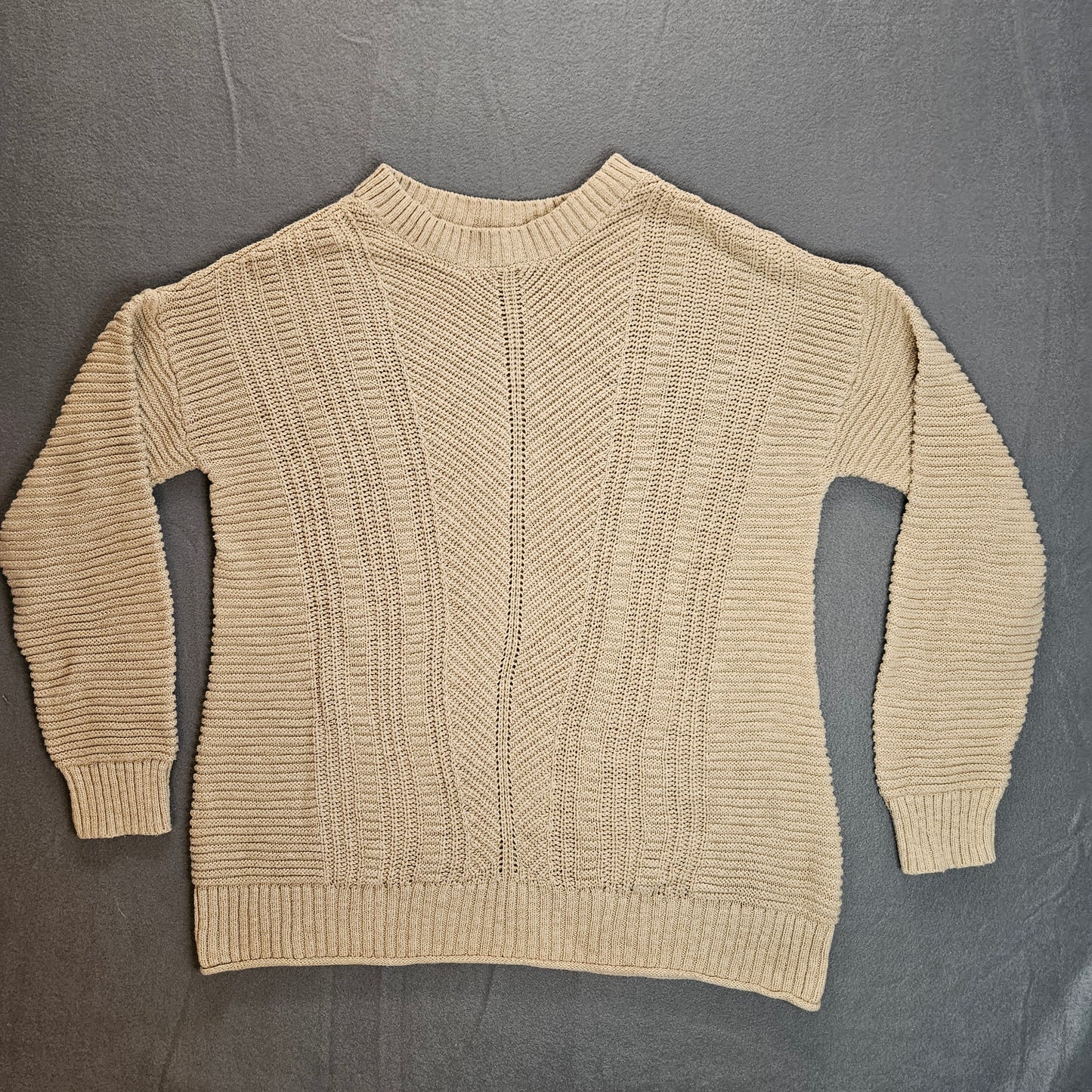 Sonoma Goods for Life long-sleeve crew neck tan sweater, medium