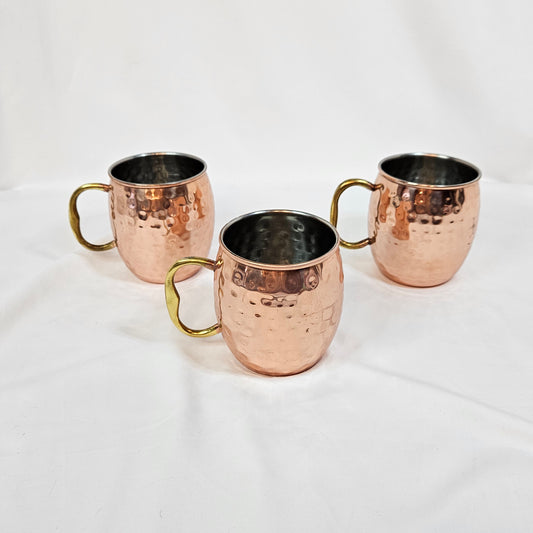 Godinger Hammered Copper Moscow Mule Mugs, set of 3