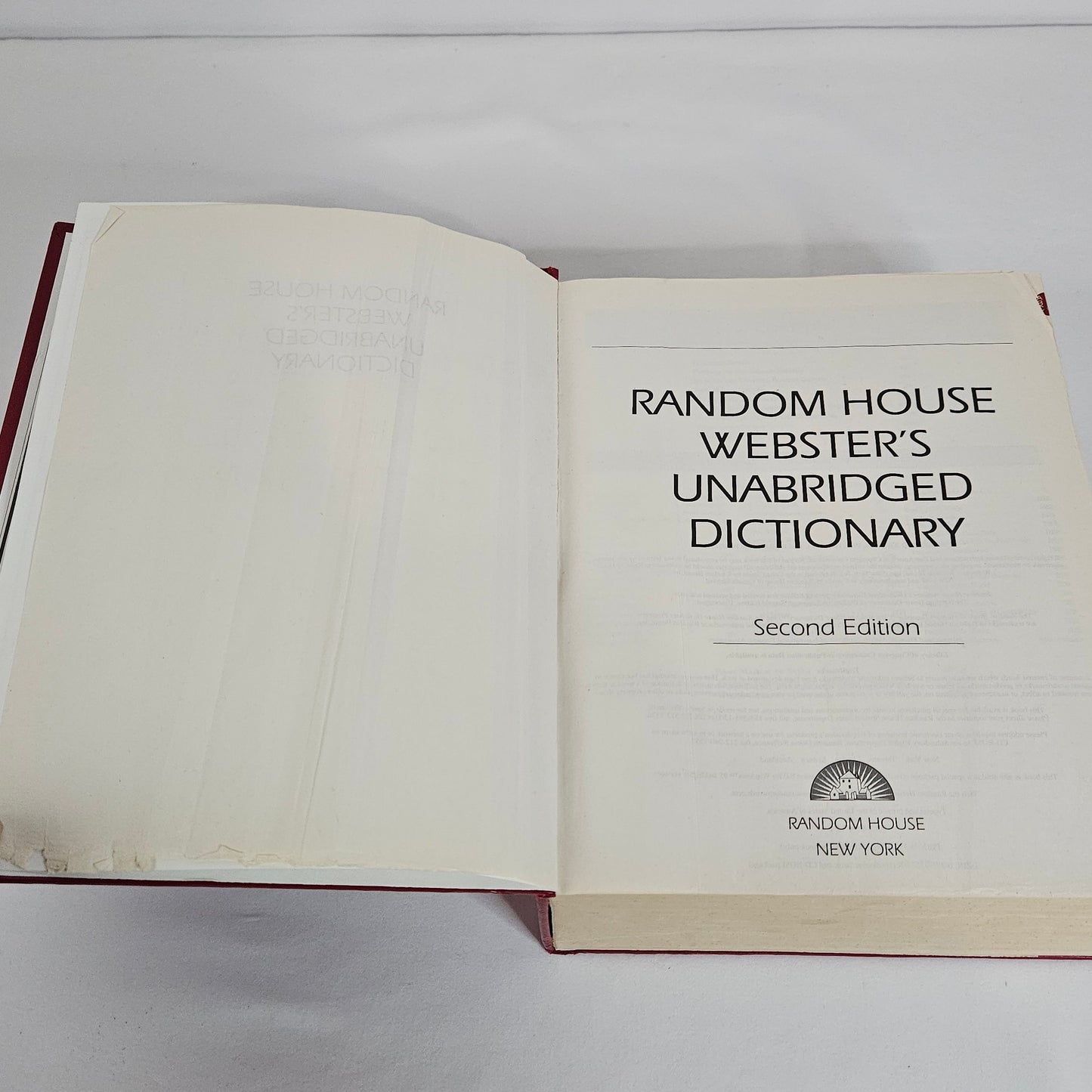 Random House Webster's 2nd Edition Unabridged Dictionary, 2001