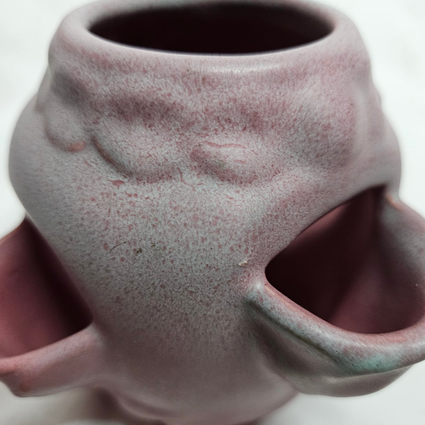 Rare Niloak tulip vase, multiple openings, Ozark Dawn II glaze, 4.75 inches