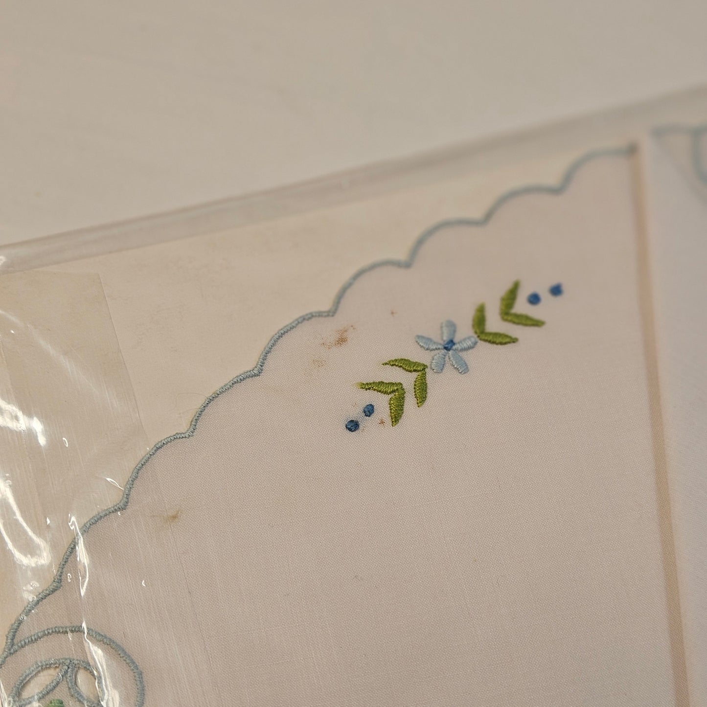 Vintage embroidered placemats and napkins, set of 8, never used
