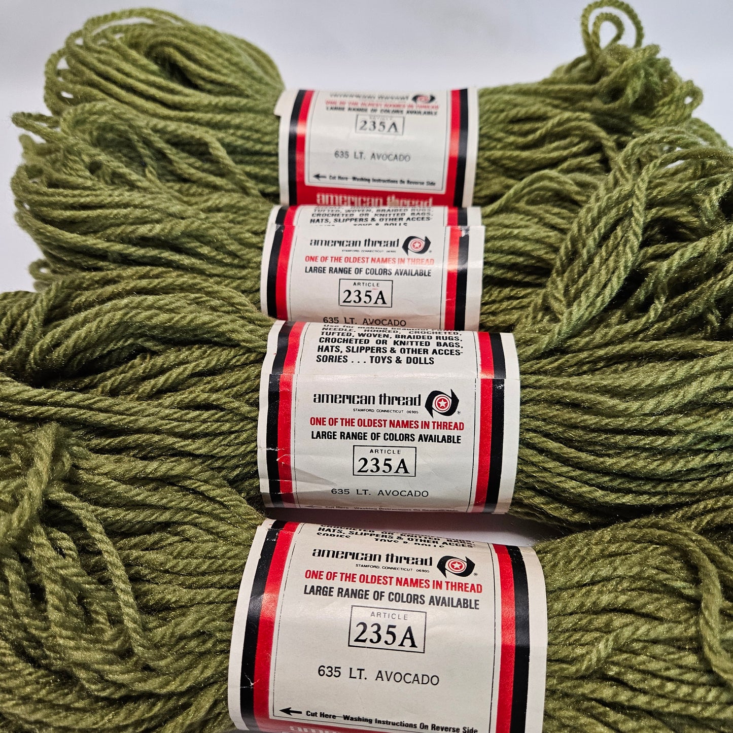 Vintage Aunt Lydia's Heavy Rug Yarn, various colors, lot of 6 skeins