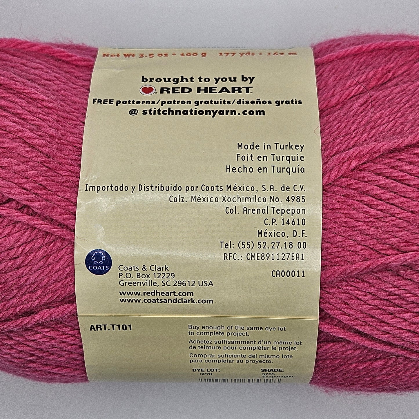 Red Heart Stitch Nation Bamboo Ewe yarn, 55% viscose 45% wool