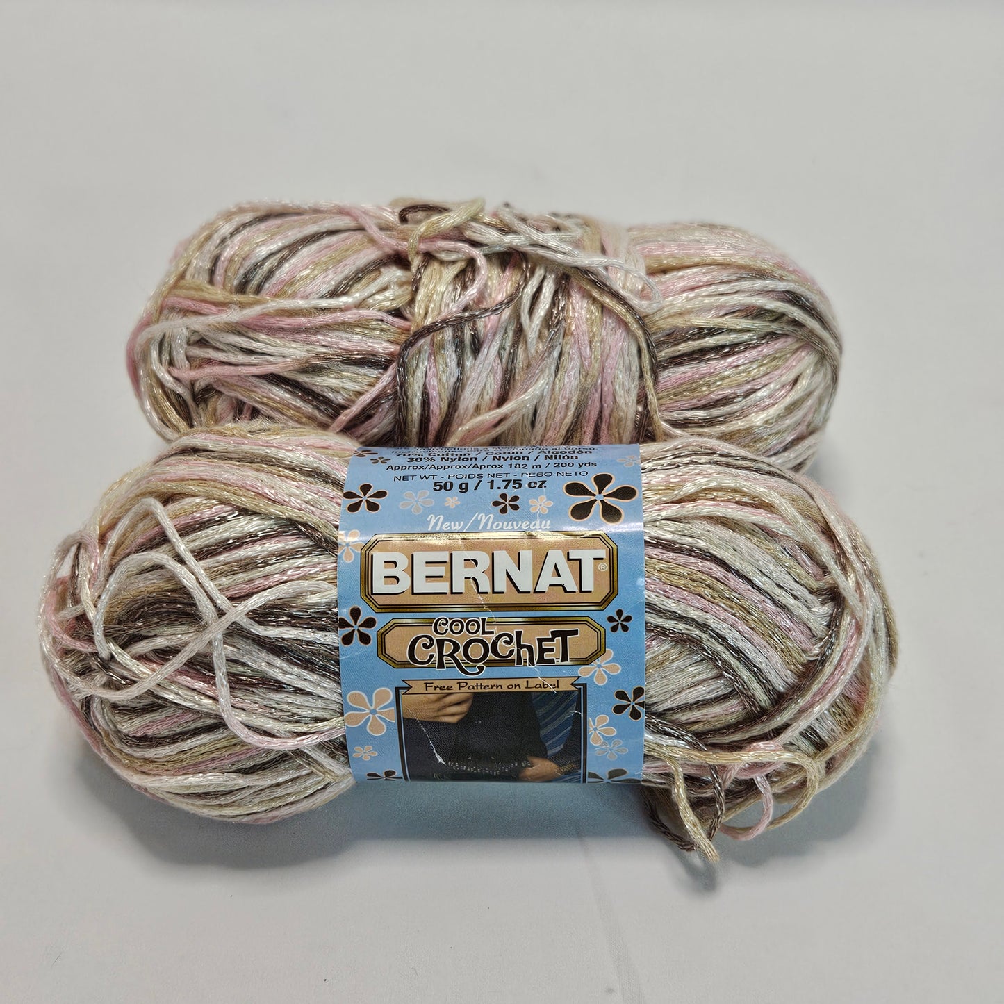 Bernat Cool Crochet, Neopolitan Shades, 2 skeins