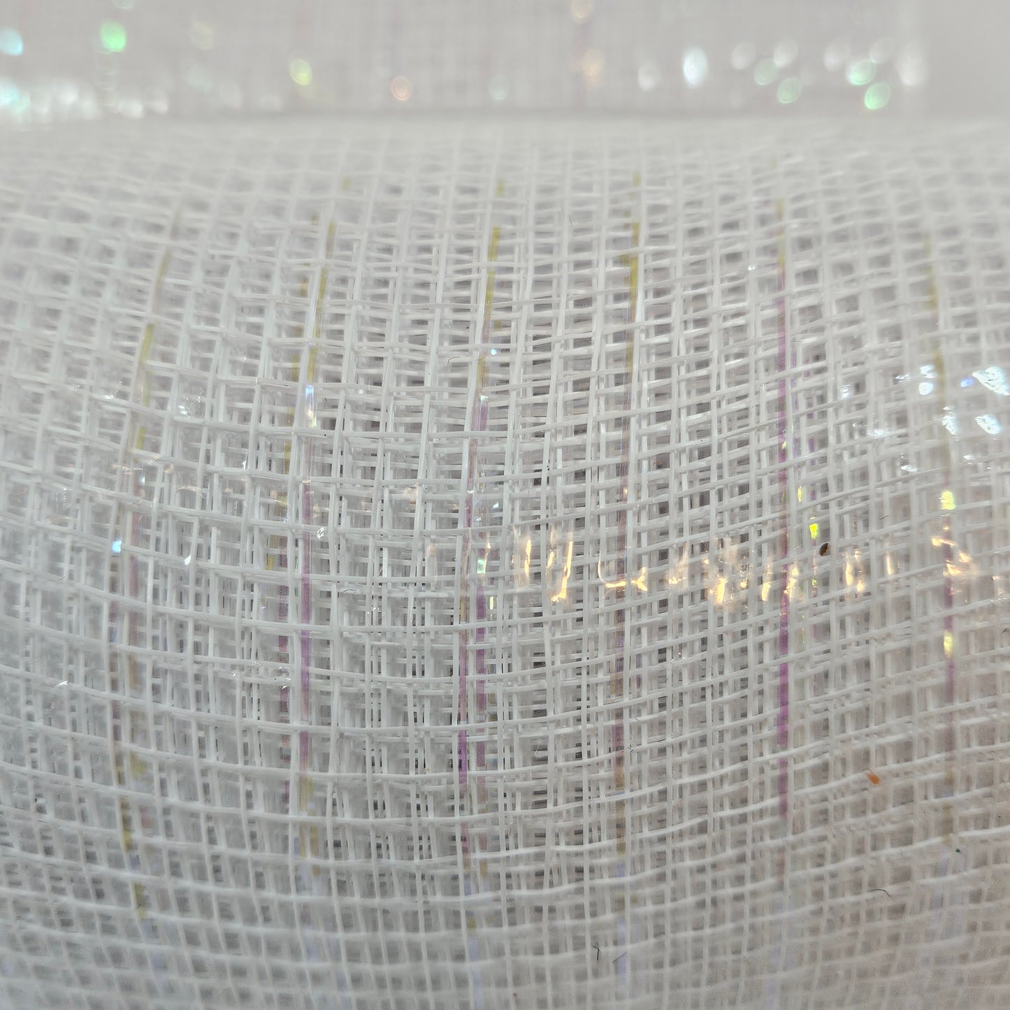 Lot of Polypro Mesh ribbon, Hobby Lobby, 4 rolls, White/Purple, 5.5 inch