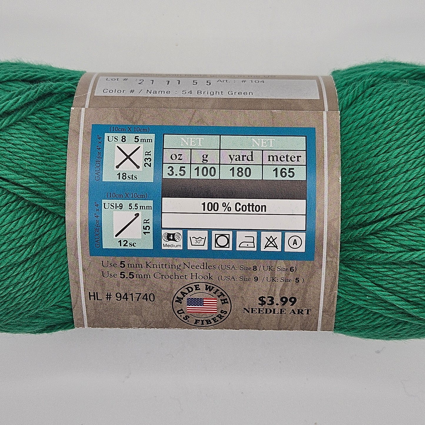 I Love This Cotton Medium Yarn for Crocheting & Knitting Soft Yarn Skein 180 Yds