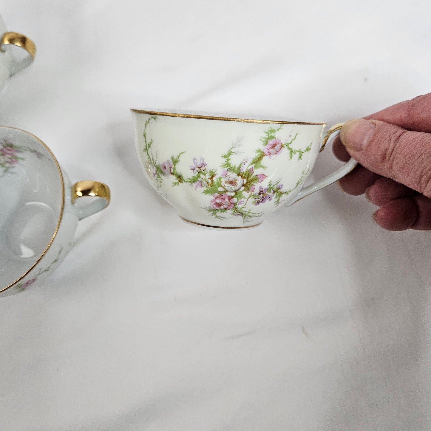 Haviland New York Rosalinde tea cups in white, France, set of 4