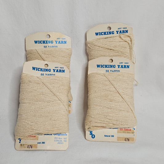 Wicking Yarn by Cross Stitch Originals, Natural color, set of 4 cards