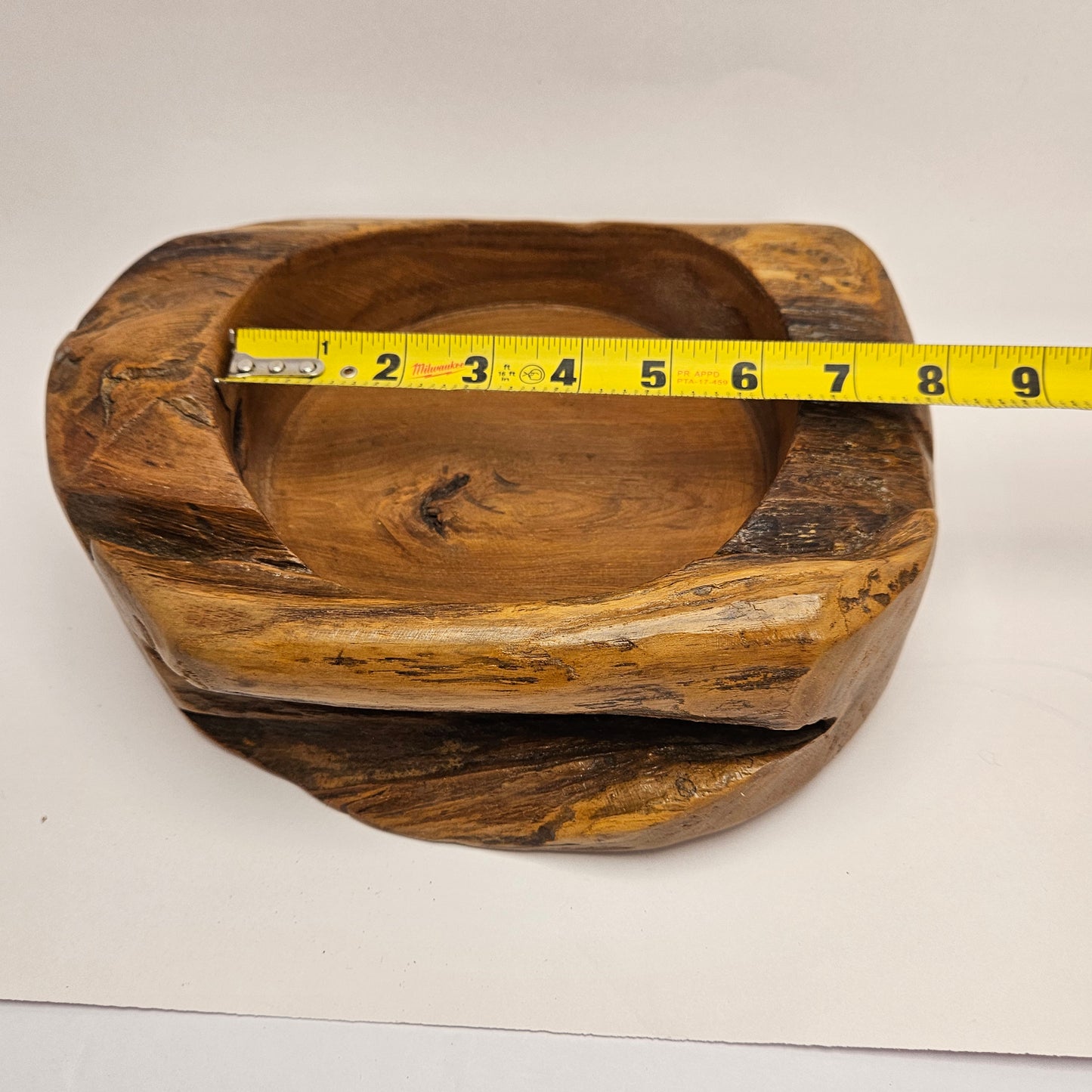Vintage British Gardens teak bowl, 9.5x8x4 inches with 6 inch interior