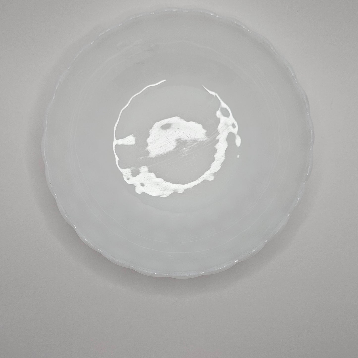 Anchor Hocking Fire King Bubble Bowl White Milk Glass Serving Dish 8.25"